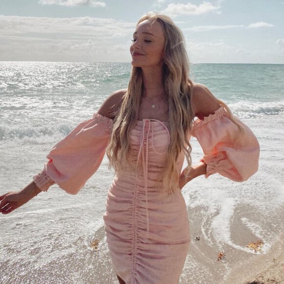 Sofia the Label - CHLOE DRAWSTRING DRESS - Baby Pink - Picture 5 of 5